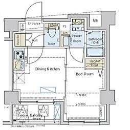 Cedar　Plaza目黒本町 4階1DKの間取り