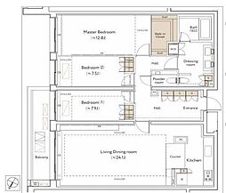ザ・ウエストミンスター南平台 3LDKの間取図画像