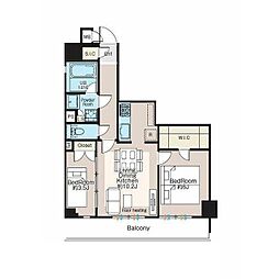 CREATIF三軒茶屋 5階2LDKの間取り