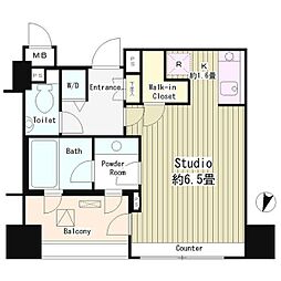 クオリア広尾 8階1Kの間取り