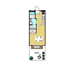 ソレイユ学芸大学 1Kの間取図画像