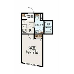 MEGURO　EDGE 3階1Kの間取り