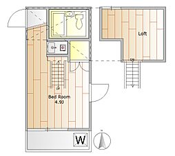 HOMEGROUND祐天寺 ワンルームの間取図画像