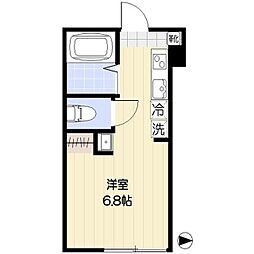 ベルビューアベニュー元住吉 ワンルームの間取図画像
