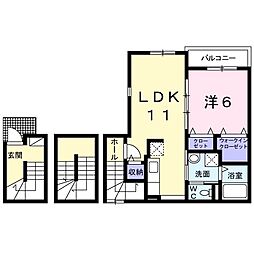コンソラトゥール 1LDKの間取図画像