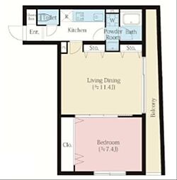 世田谷区下馬5丁目マンション 1LDKの間取図画像