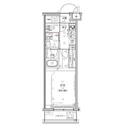 クレイシア祐天寺 1Kの間取図画像