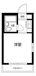 ユースフル祐天寺No.1 ワンルームの間取図画像