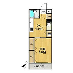 メゾンShou-Shou 1DKの間取図画像