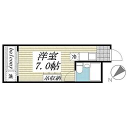 メゾン・ド・カナリ ワンルームの間取図画像