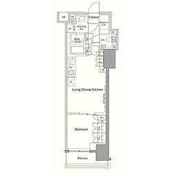 ザ・パークハビオ目黒桜邸 1LDKの間取図画像