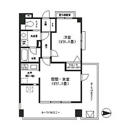 パークヒルズ武蔵小杉 1LDKの間取図画像
