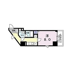 広尾ビューヒルズ 1Kの間取図画像