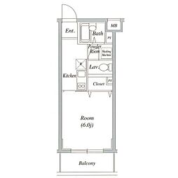 グレイスコート武蔵小杉 1Kの間取図画像
