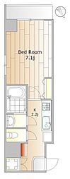 プレシャス戸越 1Kの間取図画像