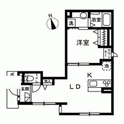 ウェリナ武蔵小山 1LDKの間取図画像
