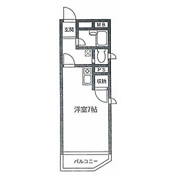 クラウドコートフタバ.T ワンルームの間取図画像