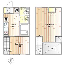 apt.yamato 2Kの間取図画像