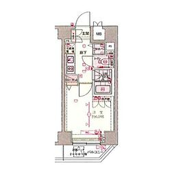 ブライズ荏原中延 1Kの間取図画像