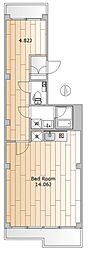 ルミエール鷹番 ワンルームの間取図画像