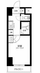 アクティブミレニアム中延 1Kの間取図画像