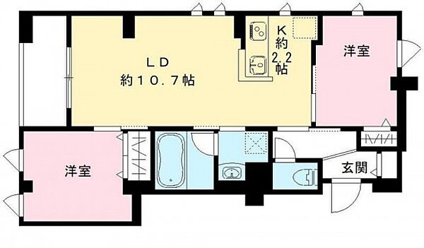 北品川テラス ｜東京都品川区北品川3丁目(賃貸マンション2LDK・2階・49.45㎡)の写真 その2