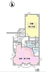 シーメゾン田園調布 1階1LDKの間取り