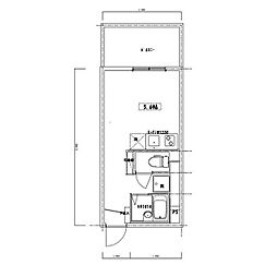 ウエストインパート3 2階ワンルームの間取り