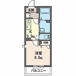 レフィシア武蔵小山 1階1Kの間取り