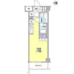 リバーレ蒲田仲六郷 ワンルームの間取図画像