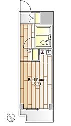 パレ・ドール石川台 ワンルームの間取図画像