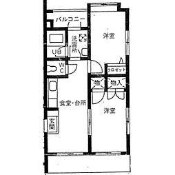 メゾン輝水 2DKの間取図画像
