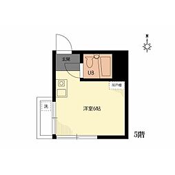 小島屋ビル ワンルームの間取図画像