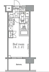 パークハビオ目黒リバーサイド ワンルームの間取図画像