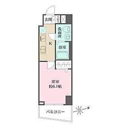 ステージグランデ高輪 1Kの間取図画像