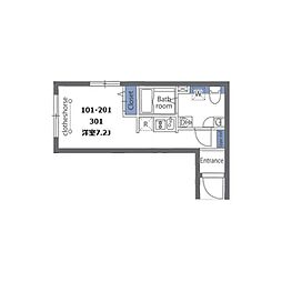 カーサ・スカートラ馬込 ワンルームの間取図画像
