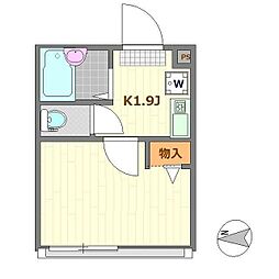ミレハウス 1Kの間取図画像