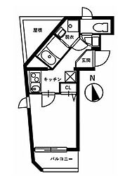 スマートVILLA中延伍番館 1Kの間取図画像