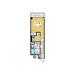 コープ野村旗の台 1Kの間取図画像