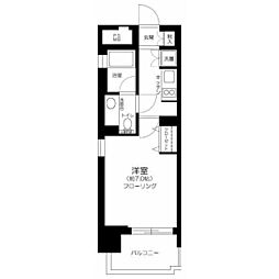 アクロス目黒 1Kの間取図画像