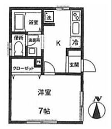 フランジュール中馬込 1Kの間取図画像