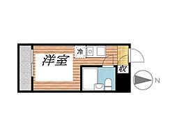 レジダンスイン・目黒 ワンルームの間取図画像