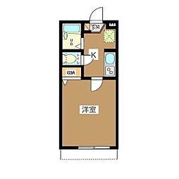 アップヒルズ西馬込 1Kの間取図画像