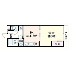 TKハイム ワンルームの間取図画像