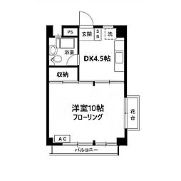 ヴィラセントラル 2Kの間取図画像