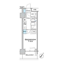 MFPRコート武蔵小山 1Kの間取図画像