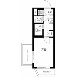 ルーブル戸越公園弐番館 1Kの間取図画像