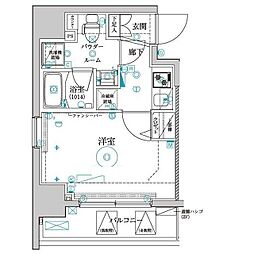 クレイシア品川戸越 1Kの間取図画像