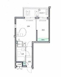 ラナイコート1596 1LDKの間取図画像