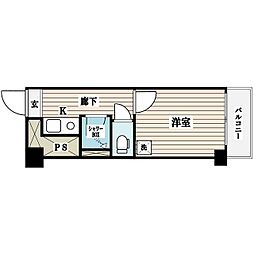 五反田ダイヤモンドマンション 1Kの間取図画像